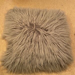 West Elm Mongolian lamb pillow cover + pillow